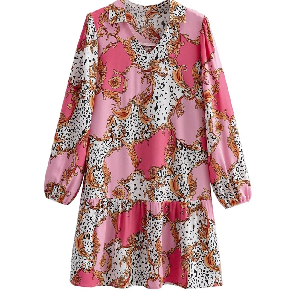 Pink Leopard Shift Dress